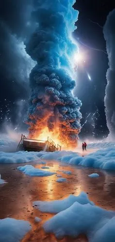 fantasy landscape,fantasy picture,photo manipulation,apocalypse,thunderclouds,the eruption,calbuco volcano,photomanipulation,eruption,the end of the world,volcanic landscape,end of the world,atmospheric phenomenon,armageddon,the storm of the invasion,sea storm,apocalyptic,antarctic,volcanic activity,photoshop manipulation,Photography,General,Realistic