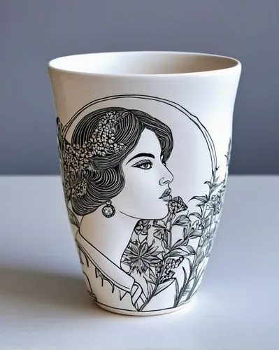 enamel cup,porcelain tea cup,printed mugs,vintage tea cup,consommé cup,girl with cereal bowl,chinese teacup,coffee tea illustration,tea cup,chamber pot,paper cup,earthenware,art deco woman,art nouveau design,coffee cup,woman drinking coffee,stoneware,coffee tea drawing,tea cups,art nouveau,Illustration,Japanese style,Japanese Style 16