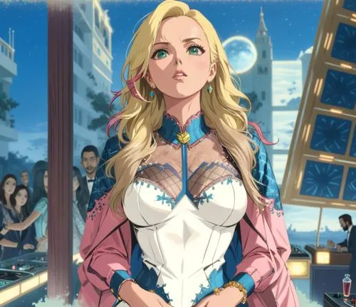 charlize theron waist  long hair, night club dj,an image of a  woman in sailor costume,belldandy,vecci,zeta,giantess,shanna,karin,Anime,Anime,General