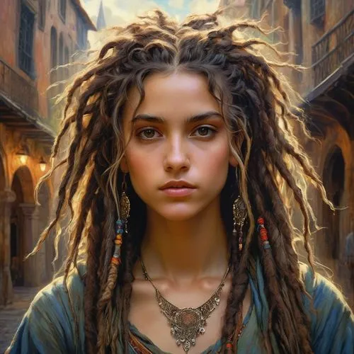 fantasy portrait,mystical portrait of a girl,dreadlocks,fantasy art,girl portrait,girl in a historic way,romantic portrait,boho art,medusa,world digital painting,portrait of a girl,artemisia,young woman,twists,ancient egyptian girl,merchant,woman portrait,bohemian,artist portrait,city ​​portrait,Photography,Fashion Photography,Fashion Photography 24