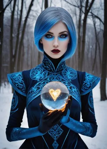 blue heart,blue enchantress,winterblueher,diamond-heart,ice queen,the snow queen,blue heart balloons,sorceress,fire heart,heart chakra,the heart of,heart shape,queen of hearts,heart icon,blue snowflake,heart,locket,sapphire,elsa,heart design,Illustration,Realistic Fantasy,Realistic Fantasy 17