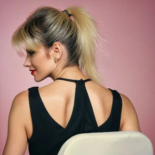 profile,dianna,back of head,half profile,backless,profiles,backs,ponytail,undercut,chignon,short blond hair,updo,shoulder length,blonde woman,pony tail,neckline,shoulders,gennifer,back view,sidecut,Photography,General,Realistic