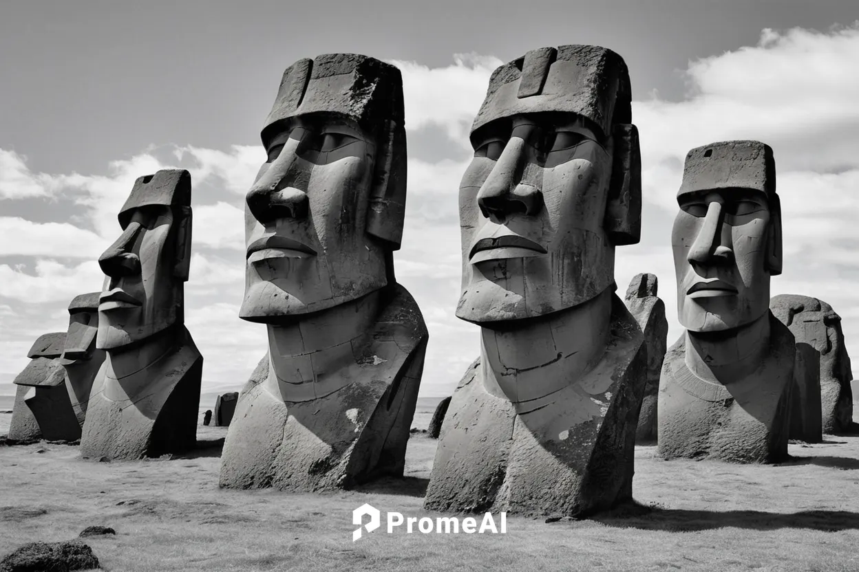 Create a thrilling adventure where a group of archaeologists unearths a secret power hidden within the Moai statues.,easter island,the moai,easter islands,stone statues,sand sculptures,moai,stone figu