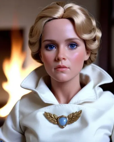 Fire head for 1/6th scale doll,a doll dressed in a sailor outfit has wings on her chest,jonbenet,rosalyn,dotrice,delenn,ladyhawke,zhivago