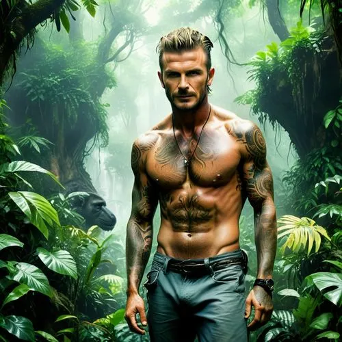 beckham,pokora,tarzan,becks,gigandet,garden of eden,Conceptual Art,Oil color,Oil Color 11