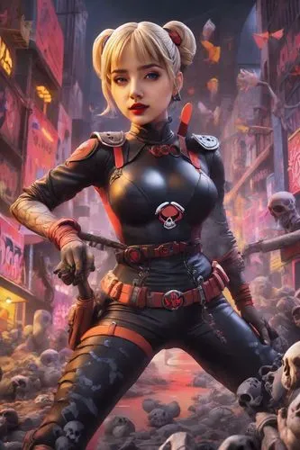 harley quinn,harley,background ivy,bulletgirl,liora,nuka,Digital Art,Clay