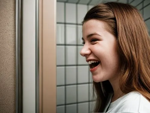 a girl's smile,girl with speech bubble,the girl's face,laughing tip,shower door,to laugh,japanese woman,laugh,killer smile,sliding door,laugh sign,elevator,a smile,dialogue window,grin,laughter,door,screen door,baby laughing,cosmetic dentistry,Common,Common,Photography