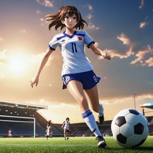 soccer player,sports girl,soccer,tsubasa,footballer,soccer ball,Photography,General,Realistic