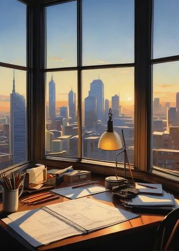 schuiten,windows wallpaper,schuitema,morning light,breakfast table,office desk,bureau,kitchen table,boardroom,window view,modern office,windowpanes,cityscapes,bizinsider,beautiful morning view,study room,rear window,furnished office,evening atmosphere,desk top,Art,Classical Oil Painting,Classical Oil Painting 20