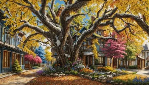 magnolia trees,magnolia tree,flowering trees,robert duncanson,old linden alley,blooming trees,painted tree,crape myrtle,crepe myrtle,jacaranda trees,ornamental tree,lilac tree,flower tree,birch alley,rosewood tree,trees with stitching,blossom tree,flowering tree,oil painting on canvas,home landscape