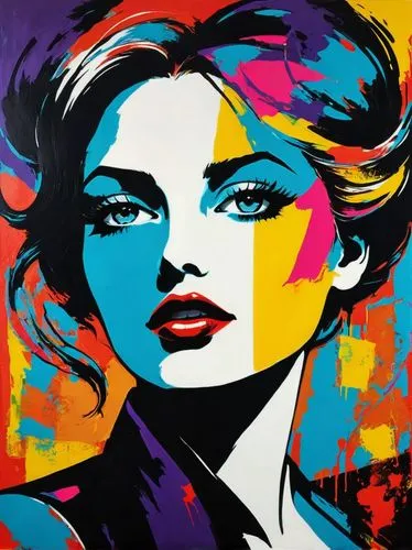 nielly,pop art style,cool pop art,pop art woman,pop art girl,pop art background,Art,Artistic Painting,Artistic Painting 42