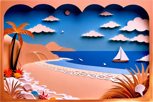 beach landscape,coastal landscape,beach scenery,sea landscape,tropical sea,tropical beach,seaside resort,beach background,south pacific,seaside country,an island far away landscape,landscape with sea,sailing boats,sailboats,seashore,dream beach,plage,caribbean beach,seaside,south seas,Unique,Paper Cuts,Paper Cuts 03