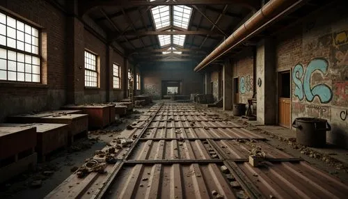 empty factory,abandoned factory,industrial hall,factory hall,dogpatch,industrial ruin,freight depot,railyards,old factory,empty interior,urbex,abandoned train station,warehouse,brownfield,warehouses,dilapidation,derelict,industrial landscape,brownfields,dereliction