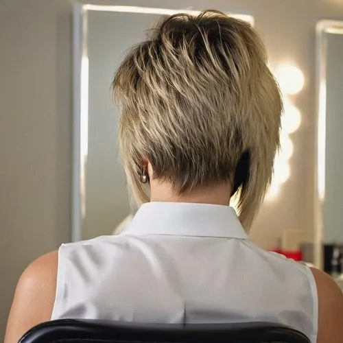 short blond hair,pixie cut,back of head,asymmetric cut,management of hair loss,the long-hair cutter,shoulder length,pixie-bob,mohawk hairstyle,bowl cut,hair shear,blond hair,hairstyle,mullet,chignon,smooth hair,shorn,crew cut,bob cut,haircut,Photography,General,Realistic