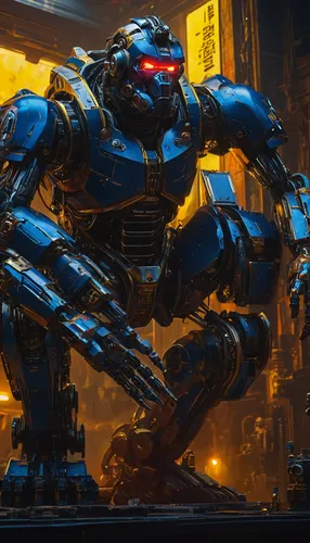 An entity of the Mecha Cyborg King Kong, Robot Transcendence Humanoid, dark and blue, yellow, red color, neon colorful background, where human reaches its full potential, multiplies into the trillions