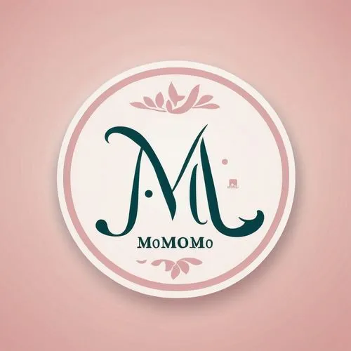 the logo for mommoo is shown on a pink background,monogram,mbomo,monograms,monogrammed,mammogram,mikimoto,Unique,Design,Logo Design