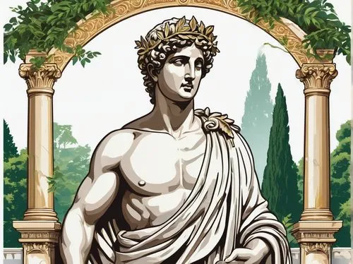 antinous,alcibiades,dionysos,polykleitos,aristogeiton,hippolytus,asclepius,apollodorus,apollo,aesculapius,septimius,encolpius,decius,satyrus,caesonia,saturninus,adonais,olympius,suetonius,coronatus,Unique,Design,Sticker