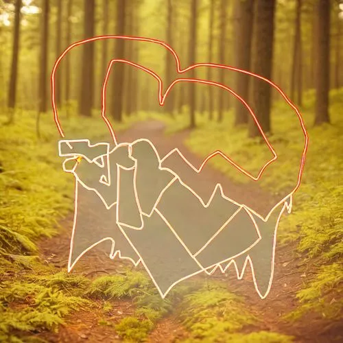 in a forest,map silhouette,vector graphic,gps icon,heart background,wanderflake,hare trail,vector image,dribbble,bavarian forest,soundcloud icon,trails,forest background,free wilderness,cartoon forest