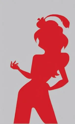 COWBOY girl 2D GRAPHIC, red d20 dice and red playing cards in hands,red silhouette of a female dancer with one hand on her hips,dance silhouette,silhouette dancer,minako,perfume bottle silhouette,woma