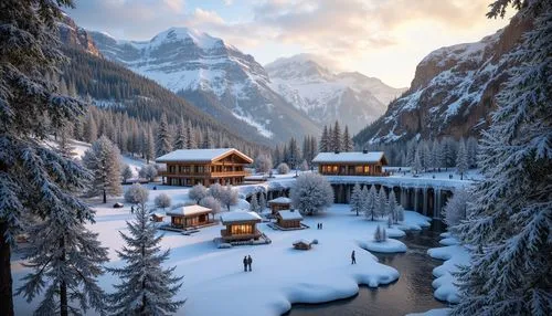 alpine village,christmas landscape,winter village,mountain huts,winter landscape,snowy landscape,mountain hut,snow landscape,house in mountains,santa's village,mountain settlement,house in the mountains,mountain village,south tyrol,suiza,dolomites,winter house,swiss alps,the cabin in the mountains,southeast switzerland