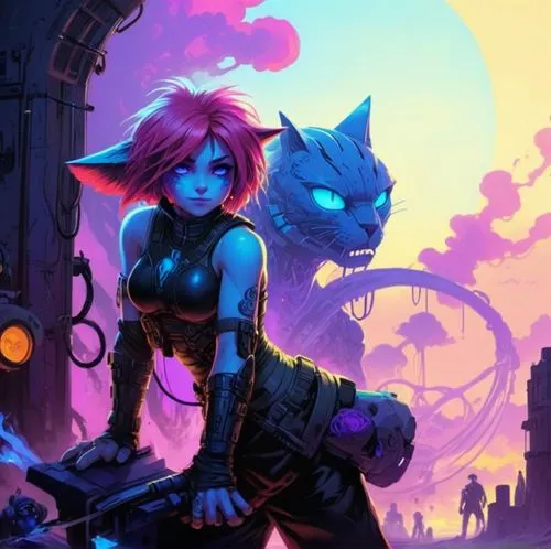 vi,game illustration,celldweller,motoko,cyberpunk,would a background,Illustration,Children,Children 01