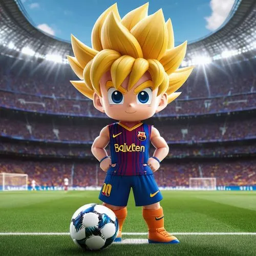 Son Goku super Saiyan futbolista , equipación FC Barcelona ,neymar,rakitic,littbarski,messi,blaugrana,barca,fcb,cule,footballer,alves,wonderkid,wonderboy,lucas,son goku,superball,ney,goku,gigio,rafinh