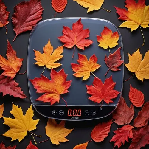 temperature display,kitchen scale,thunberg's fan maple,dehydrator,colorful leaves,autuori