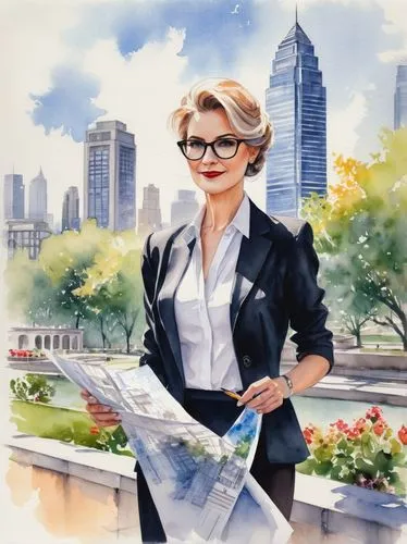 blonde woman reading a newspaper,bussiness woman,businesswoman,secretaria,secretarial,business woman,tymoshenko,photo painting,landscape designers sydney,city ​​portrait,newswoman,attendant,kolinda,manageress,advertising figure,property exhibition,world digital painting,concierge,khaleda,sathon,Illustration,Paper based,Paper Based 25