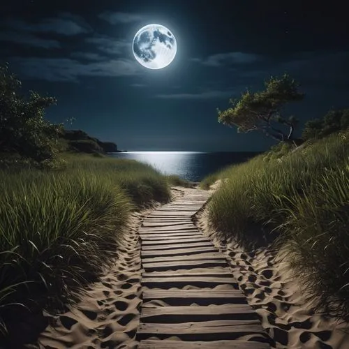 moonwalked,the mystical path,moonlit night,wooden path,moonwalks,the path,moonlighted,moonwalk,path,dark beach,moon walk,moonscape,moondance,pathway,the night of kupala,moonlit,moonwalker,moonshadow,full moon,moonscapes,Photography,General,Realistic