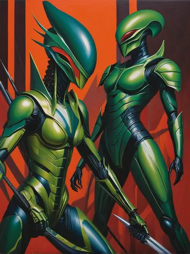 patrol,alien warrior,mantis,predators,sci fi,patrols,scifi,evangelion unit-02,emerald lizard,evangelion evolution unit-02y,natrix natrix,storm troops,reptilians,green skin,cell,greed,cybernetics,hornet,scarab,lancers,Art,Artistic Painting,Artistic Painting 08