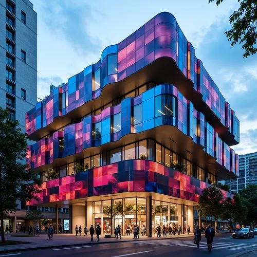 ocad,julliard,mvrdv,medibank,luminato,adjaye,colorful facade,juilliard,rmit,massart,gensler,safdie,robarts,glass facade,ryerson,modern architecture,glass facades,cube house,cubic house,morphosis