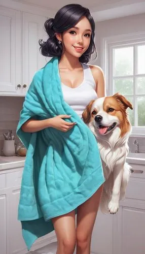 girl with dog,housekeeper,domestic animal,asian woman,female dog,kitchen towel,pet food,housekeeping,for pets,girl in the kitchen,pet vitamins & supplements,cleaning woman,pet,girl with cereal bowl,toy fox terrier,dishwasher,english shepherd,housewife,dog food,household appliance accessory,Conceptual Art,Fantasy,Fantasy 03