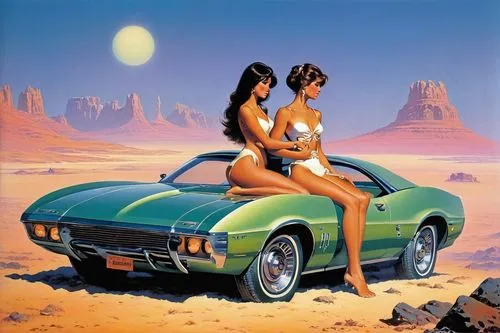 muscle car cartoon,deodato,hipgnosis,camero,muscle car,cuda,radebaugh,deserticola,motorcars,zabriski,seventies,zabriskie,tretchikoff,hood ornament,american muscle cars,kuenzer,desert safari,moon car,cydonia,barsoom,Conceptual Art,Sci-Fi,Sci-Fi 19