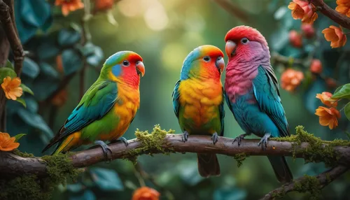 colorful birds,tropical birds,parrot couple,golden parakeets,parrots,couple macaw,passerine parrots,rare parrots,macaws of south america,macaws,yellow-green parrots,sun conures,parakeets,rainbow lorikeets,edible parrots,parakeets rare,birds on a branch,macaws blue gold,toucans,sun parakeet,Photography,General,Fantasy