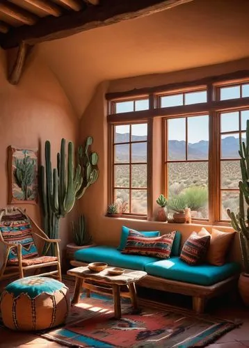 cabana,sitting room,sonoran,palmilla,sunroom,living room,sonoran desert,cafayate,home interior,tuscon,dunes house,hacienda,interior decor,degrazia,taos,livingroom,mid century modern,southwestern,patios,desert landscape,Conceptual Art,Sci-Fi,Sci-Fi 08