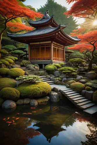 japan garden,japan landscape,kyoto,japanese shrine,japanese garden,japanese zen garden,japon,koi pond,japanese art,beautiful japan,ryokan,japanese garden ornament,asian architecture,japanese-style room,ryokans,zen garden,world digital painting,japanese background,japanese floral background,heian,Illustration,Abstract Fantasy,Abstract Fantasy 19