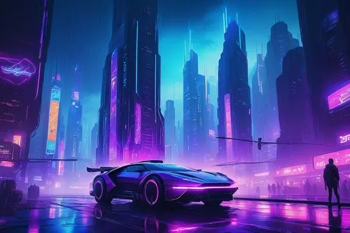 futuristic,futuristic landscape,futuristic car,cyberpunk,elektrocar,cityscape,ultraviolet,corvette,metropolis,vapor,dystopian,chevrolet corvette,sci - fi,sci-fi,dystopia,scifi,fantasy city,80's design,neon,electric,Conceptual Art,Fantasy,Fantasy 17