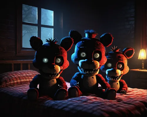 plush dolls,plush toys,3d teddy,teddy bears,plush figures,cuddly toys,stuffed animals,stuffed toys,teddies,valentine bears,3d render,the bears,soft toys,plush toy,plush bear,hedgehog heads,nightmare,madhouse,bears,a dark room,Illustration,Realistic Fantasy,Realistic Fantasy 06