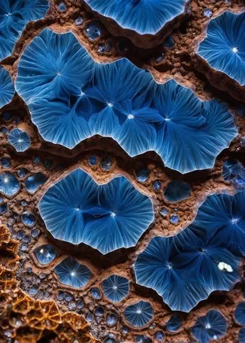 blue sea shell pattern,blue mushroom,sea jellies,mushroom coral,stony coral,blue angel fish,blue caves,mushroom landscape,mandelbulb,qin leaf coral,blue anemone,fungi,blue petals,blue cave,sea anemones,anemone fish,blue mold,mammatus,jelly fungus,corals,Conceptual Art,Oil color,Oil Color 14