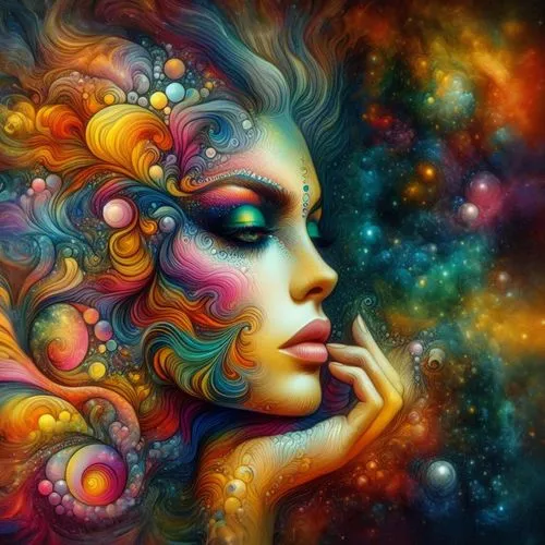 Extender y completar la imagen,psychedelic art,cosmic flower,fractals art,colorful spiral,fantasy art,psychedelic,colorful background,mystical portrait of a girl,cosmic eye,boho art,fantasy portrait,n