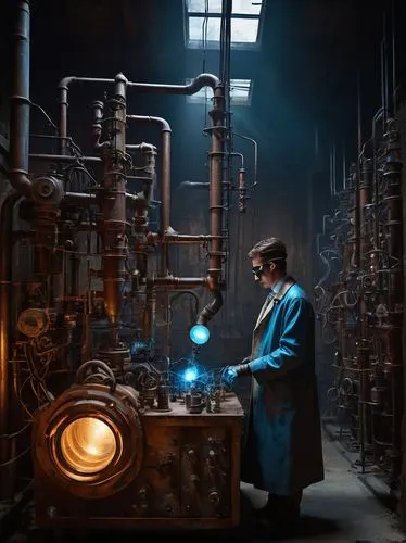 distillation,clockmaker,watchmaker,candlemaker,chemist,chemical engineer,potions,metallurgy,heavy water factory,chemical laboratory,creating perfume,manufacture,alchemy,scientific instrument,apothecary,the boiler room,tinsmith,manufactures,physicist,chemical plant,Conceptual Art,Sci-Fi,Sci-Fi 14