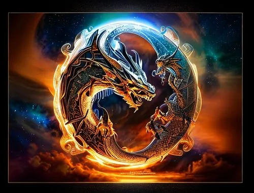 un dragon fusionado con la luna llena, un dragon de fuego unido a la mitad de la luna,dragon of earth,dragon fire,black dragon,wyrm,fire planet,draconic,dragon,dragon design,fire breathing dragon,molt