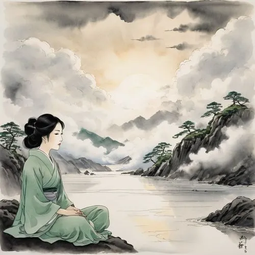 guqin,ukiyoe,ugetsu,maoyuan,jiaozhi,uemura,Illustration,Paper based,Paper Based 30