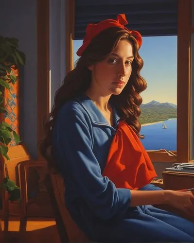 vettriano,hildebrandt,perugini,girl at the computer,woman drinking coffee,woman at cafe,Conceptual Art,Daily,Daily 27