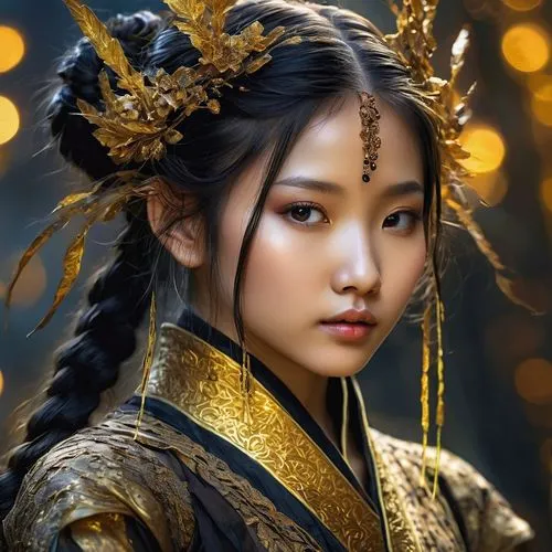 inner mongolian beauty,oriental princess,oriental girl,mulan,chinese art,oriental,asian woman,asian costume,golden dragon,geisha girl,mystical portrait of a girl,geisha,asian culture,oriental painting,warrior woman,yi sun sin,taiwanese opera,japanese woman,golden crown,beautiful girls with katana,Photography,General,Commercial