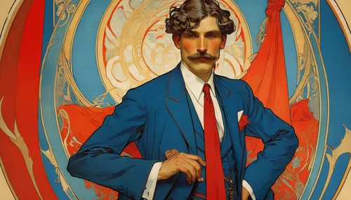 blue suit and red tie,uncle sam,mucha,anaglyph,bellboy,zoroastrian novruz,red blue wallpaper,soviet union,gentleman icons,art nouveau design,imperialist,ussr,business angel,red and blue,art deco,monar