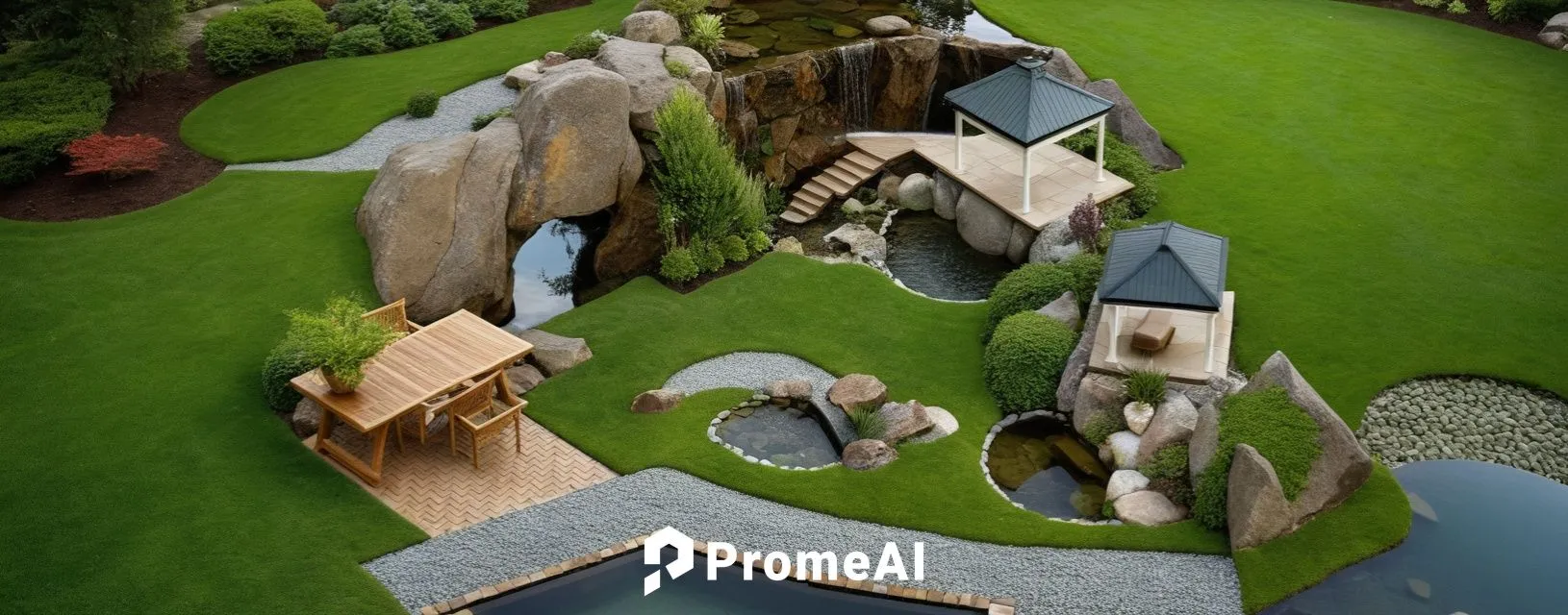 Create a detailed and harmonious design that captures the beauty and tranquility of a natural garden with a koi pond, rock formations, waterfalls, and lush greenery.,miniland,japanese zen garden,climb