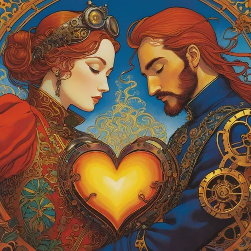 throughout the game of love,two hearts,golden heart,valentin,romantic portrait,heart in hand,heart with crown,the heart of,game illustration,cg artwork,pda,painted hearts,true love symbol,couple in love,heart lock,heart's desire,heart flourish,romance novel,heart and flourishes,handing love,Illustration,Realistic Fantasy,Realistic Fantasy 04