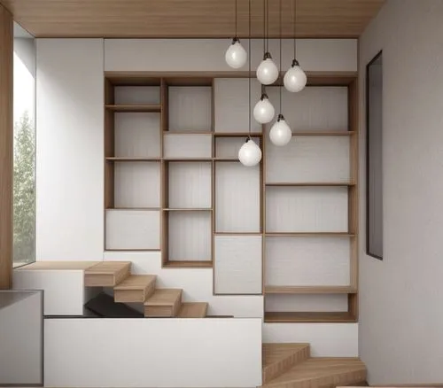 room divider,bookcase,wooden shelf,shelving,bookshelves,shelves,3d rendering,archidaily,cubic house,modern minimalist kitchen,storage cabinet,wooden windows,modern kitchen interior,render,japanese-style room,bookshelf,modern room,wooden mockup,kitchen design,interior modern design