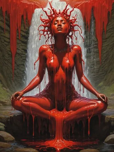 root chakra,vodun,aum,meditator,red earth,niobe,oracular,red,nurturer,stigmata,sanguine,meditrust,tantrik,kundalini,samuil,meditation,purification,samsara,red matrix,meditate,Illustration,Realistic Fantasy,Realistic Fantasy 44